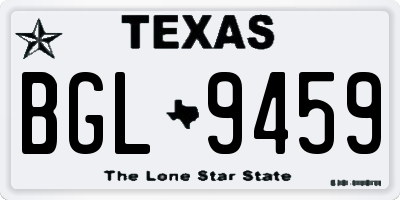 TX license plate BGL9459
