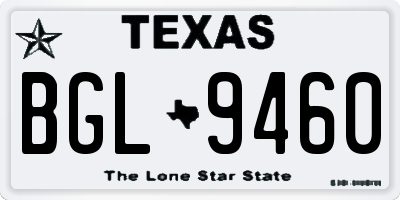TX license plate BGL9460