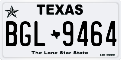 TX license plate BGL9464