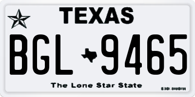 TX license plate BGL9465