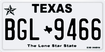 TX license plate BGL9466