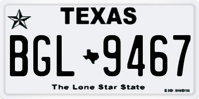 TX license plate BGL9467