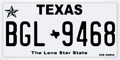 TX license plate BGL9468