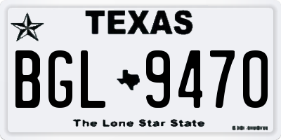 TX license plate BGL9470