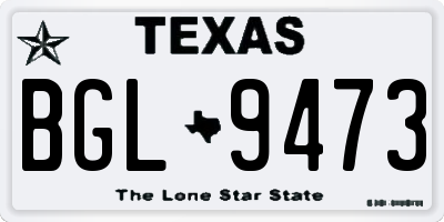 TX license plate BGL9473