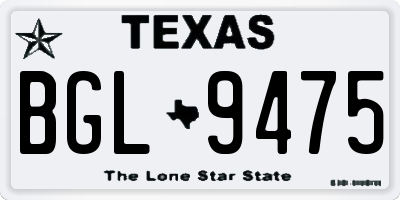 TX license plate BGL9475