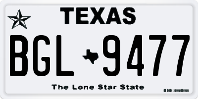 TX license plate BGL9477
