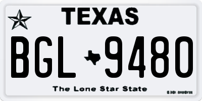 TX license plate BGL9480