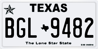 TX license plate BGL9482