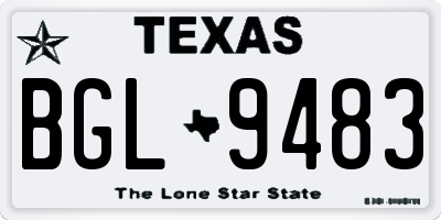 TX license plate BGL9483