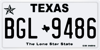 TX license plate BGL9486