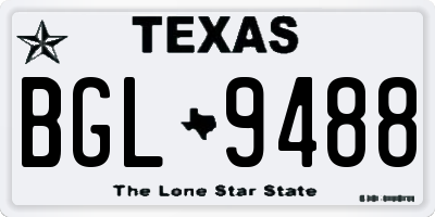 TX license plate BGL9488