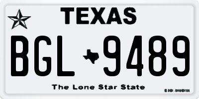 TX license plate BGL9489