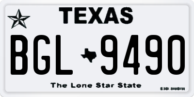 TX license plate BGL9490