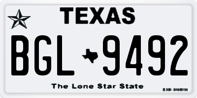 TX license plate BGL9492