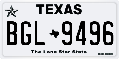 TX license plate BGL9496