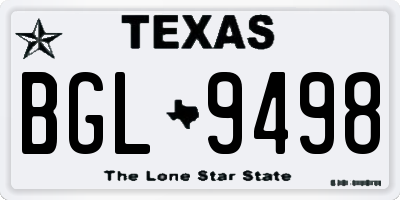 TX license plate BGL9498