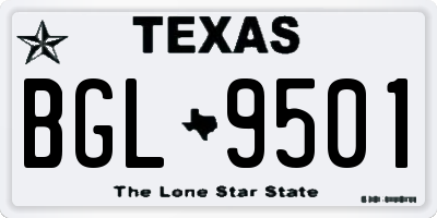 TX license plate BGL9501