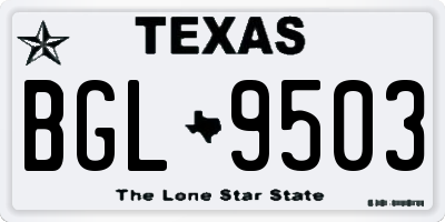 TX license plate BGL9503