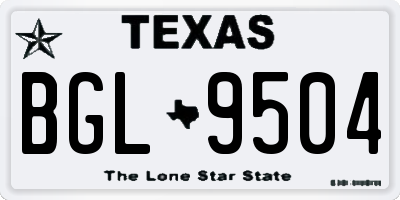 TX license plate BGL9504