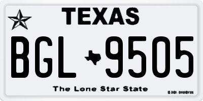 TX license plate BGL9505