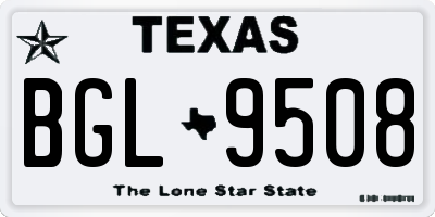 TX license plate BGL9508