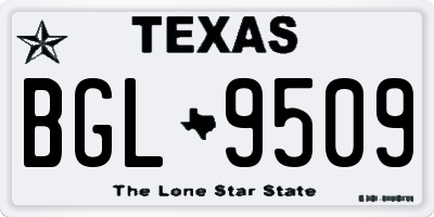 TX license plate BGL9509