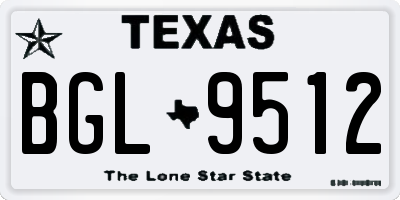 TX license plate BGL9512