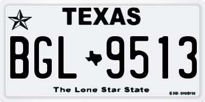 TX license plate BGL9513