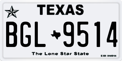 TX license plate BGL9514