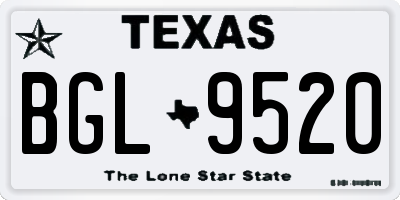 TX license plate BGL9520