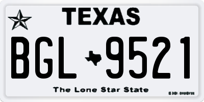 TX license plate BGL9521