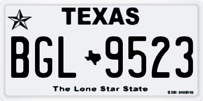 TX license plate BGL9523