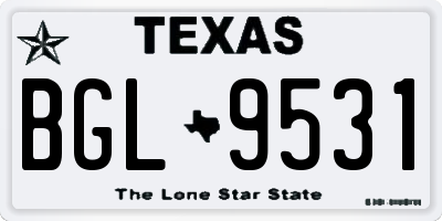 TX license plate BGL9531