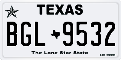 TX license plate BGL9532