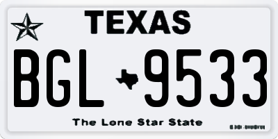 TX license plate BGL9533
