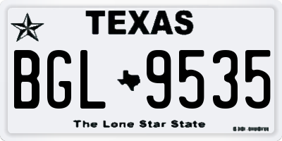 TX license plate BGL9535