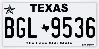 TX license plate BGL9536