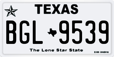 TX license plate BGL9539