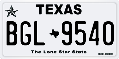 TX license plate BGL9540
