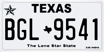 TX license plate BGL9541
