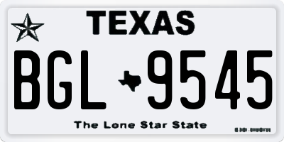 TX license plate BGL9545