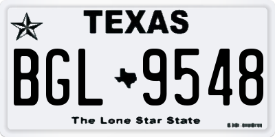 TX license plate BGL9548