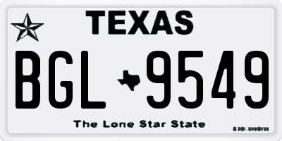 TX license plate BGL9549
