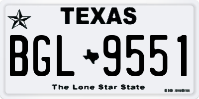 TX license plate BGL9551