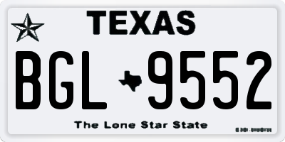 TX license plate BGL9552