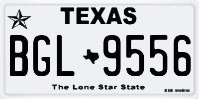 TX license plate BGL9556
