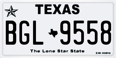 TX license plate BGL9558