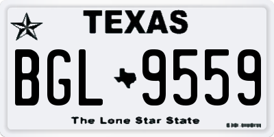 TX license plate BGL9559