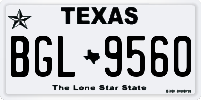 TX license plate BGL9560